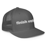 Finish Empty Mesh back trucker cap