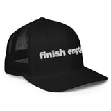 Finish Empty Mesh back trucker cap