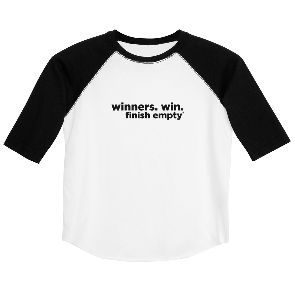 Winners Win. Youth baseball shirt – Finish Empty